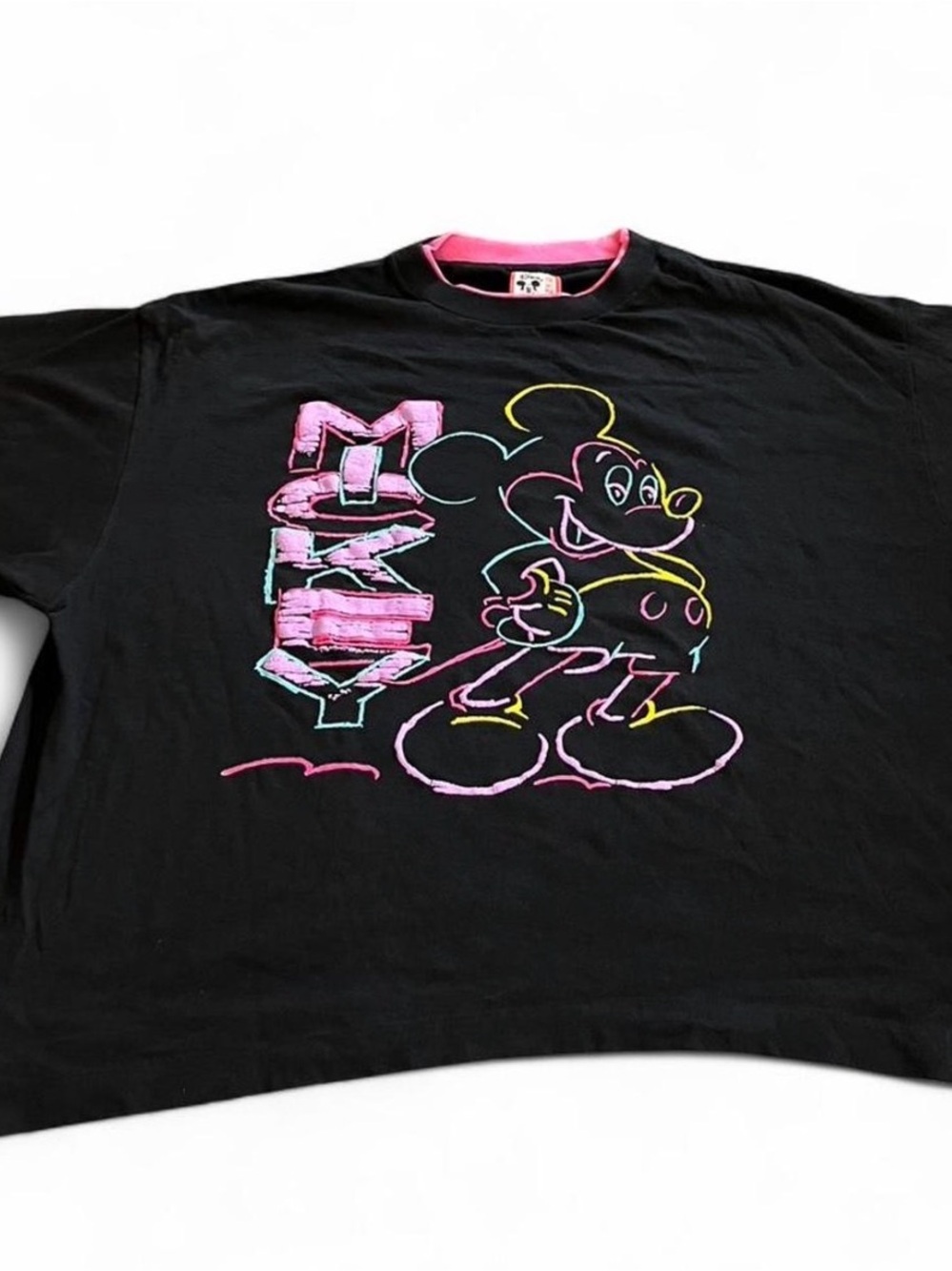Vintage 90s Disney Designs Neon Mickey Mouse T-Shirt Size XL
